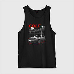 Майка мужская хлопок Volkswagen golf art, цвет: черный