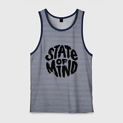 Майка мужская хлопок DNB состояние души, цвет: синяя тельняшка