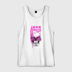 Майка мужская хлопок Hooligan skull, цвет: белый