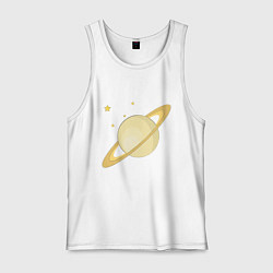 Майка мужская хлопок Сатурн, цвет: белый