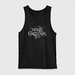 Майка мужская хлопок Merry christmas fun, цвет: черный