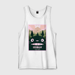 Майка мужская хлопок Totoro poster, цвет: белый