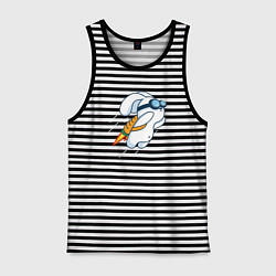 Мужская майка Заяц летит на реактивной морковке