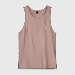 Майка мужская хлопок Тот ещё заяц, цвет: пыльно-розовый