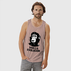 Майка мужская хлопок Да здравствует эволюция, цвет: пыльно-розовый — фото 2