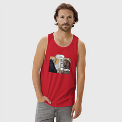 Майка мужская хлопок Средневековье твоя зарплата - ветка, цвет: красный — фото 2