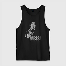 Майка мужская хлопок Leo Messi scream, цвет: черный