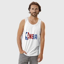 Майка мужская хлопок NBA - big logo, цвет: белый — фото 2
