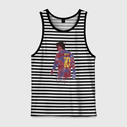 Майка мужская хлопок Color Messi, цвет: черная тельняшка