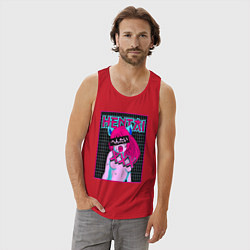 Майка мужская хлопок Hentai blue redhead girl art, цвет: красный — фото 2