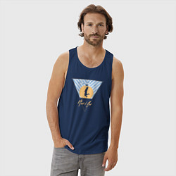 Майка мужская хлопок Рука бога, цвет: тёмно-синий — фото 2