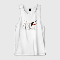 Мужская майка Кот и пёс поют