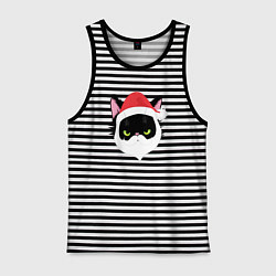 Мужская майка Кот дед Мороз