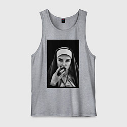Майка мужская хлопок Готическая монахиня, цвет: меланж