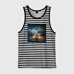 Мужская майка Картина электрогитары посреди бушующего океана