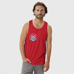 Майка мужская хлопок Маска Кицунэ, цвет: красный — фото 2