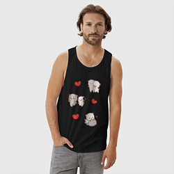 Майка мужская хлопок Стикеры Котиков, цвет: черный — фото 2