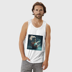 Майка мужская хлопок Волшебный пароход, цвет: белый — фото 2