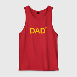 Майка мужская хлопок Отец двойни, цвет: красный