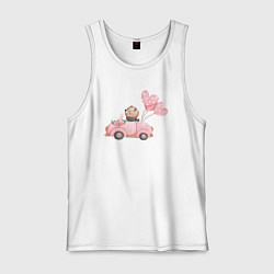 Мужская майка Мишка едет на автомобиле