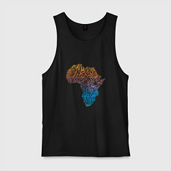 Майка мужская хлопок Color Africa, цвет: черный