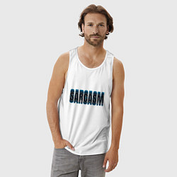 Майка мужская хлопок Сарказм глич, цвет: белый — фото 2