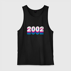 Майка мужская хлопок Made in 2002 vintage art, цвет: черный