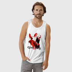 Майка мужская хлопок Кратос, арт, цвет: белый — фото 2