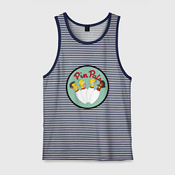 Майка мужская хлопок Simpsons bowling, цвет: синяя тельняшка