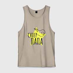 Мужская майка Супер папа надпись со звёздочкой