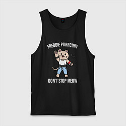 Майка мужская хлопок Dont stop meow, цвет: черный
