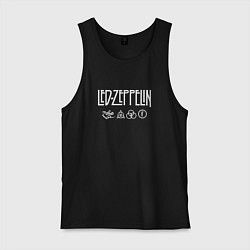 Майка мужская хлопок Led Zeppelin символы, цвет: черный