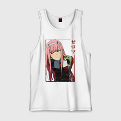 Майка мужская хлопок Zero Two anime girl, цвет: белый