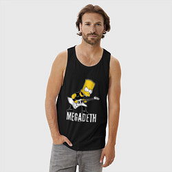 Майка мужская хлопок Megadeth Барт Симпсон рокер, цвет: черный — фото 2