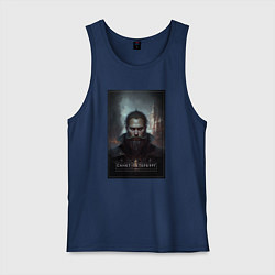 Майка мужская хлопок Санкт - Петербург - персонаж, цвет: тёмно-синий