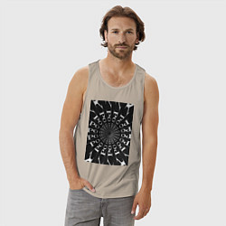 Майка мужская хлопок Crazy Typo, цвет: миндальный — фото 2