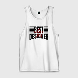 Майка мужская хлопок Best designer и линии, цвет: белый