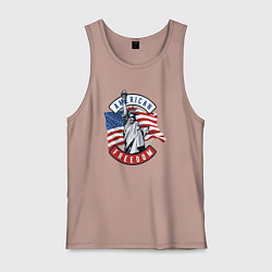 Майка мужская хлопок American freedom, цвет: пыльно-розовый