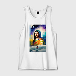 Майка мужская хлопок Gioconda in space - watercolor, цвет: белый