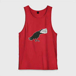 Майка мужская хлопок Кричащая ворона, цвет: красный