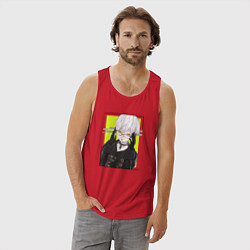 Майка мужская хлопок Андройд 9S, цвет: красный — фото 2