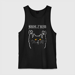 Майка мужская хлопок Burzum rock cat, цвет: черный