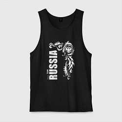 Майка мужская хлопок Национальная сборная: Russia national team, цвет: черный