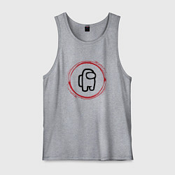 Мужская майка Символ Among Us и красная краска вокруг