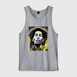 Майка мужская хлопок Bob Marley Digital Art, цвет: меланж