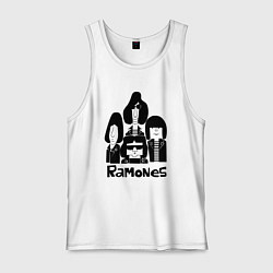 Майка мужская хлопок Ramones панк рок группа, цвет: белый