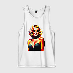 Майка мужская хлопок Голова Мерлин Монро, цвет: белый