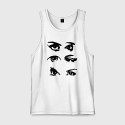 Мужская майка Black contoured eyes