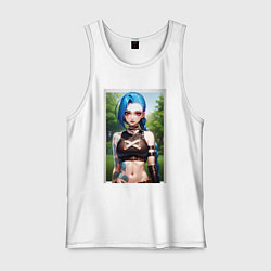 Майка мужская хлопок Arcane League Of Legends JINX model, цвет: белый