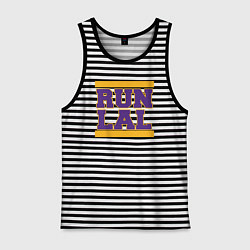 Майка мужская хлопок Run Lakers, цвет: черная тельняшка